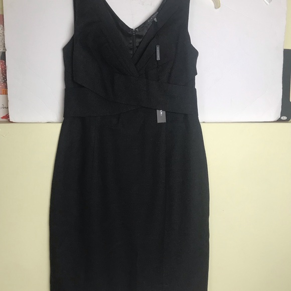 ELIE TAHARI NEW Zoe V-Neck Sleeveless Dress Sheath Cross Cross Wrap Top Lined - Picture 3 of 13